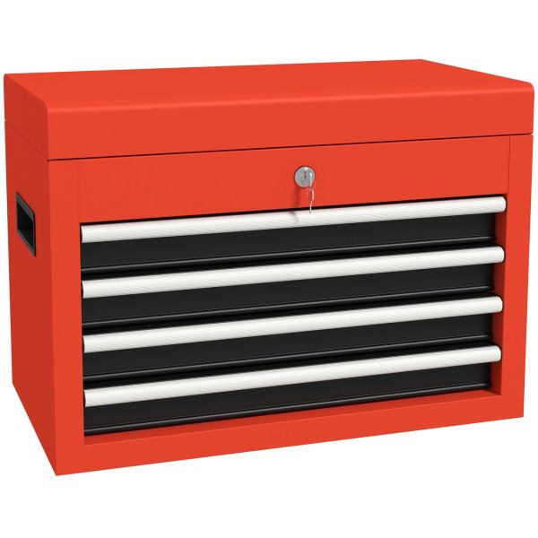 Werkzeugkasten, Werkzeugkoffer, Werkzeugbox mit 4 Schubladen, Stahl, Rot