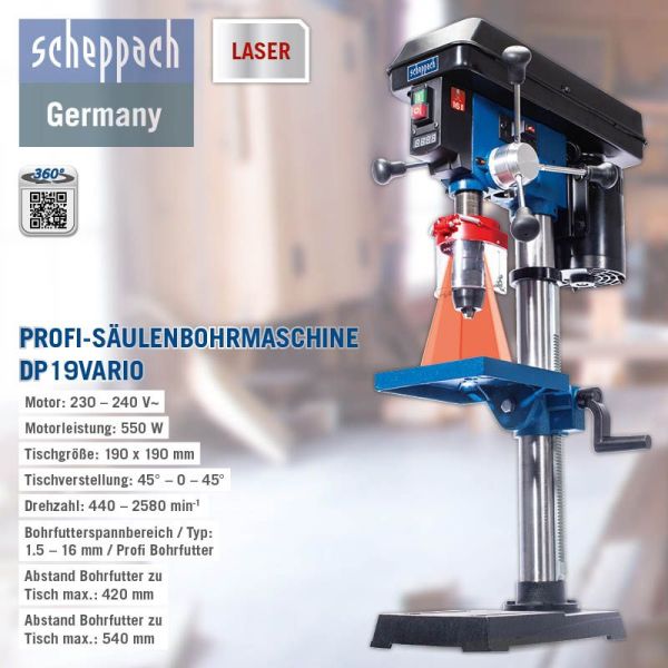 Tischbohrmaschine DP19Vario