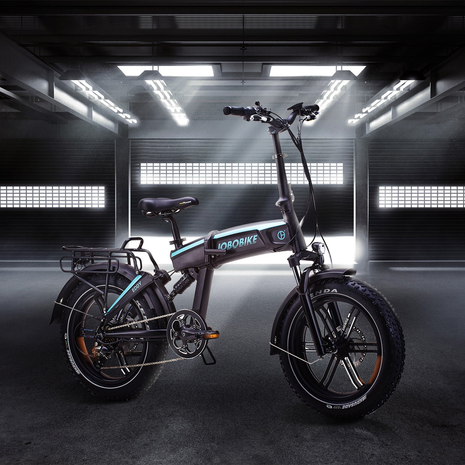 Acera Gang Kettenschaltung Fat-Reifen vollgefedert Shimano E-Bike 250W JOBOBIKE Norma24 | Eddy 20 Heckmotor 7 Zoll faltbar Elektrofahrrad