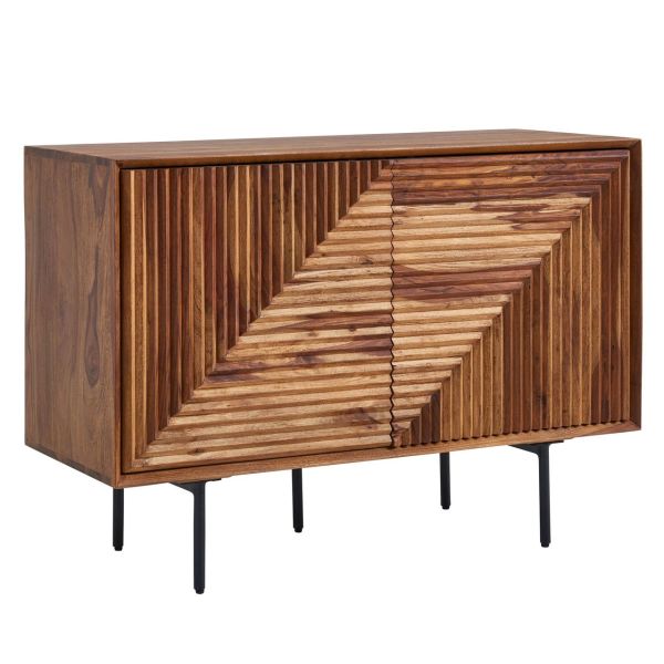 WOHNLING Sideboard 100x71x40 cm Holz Massiv Kommode Anrichte Modern Standschrank