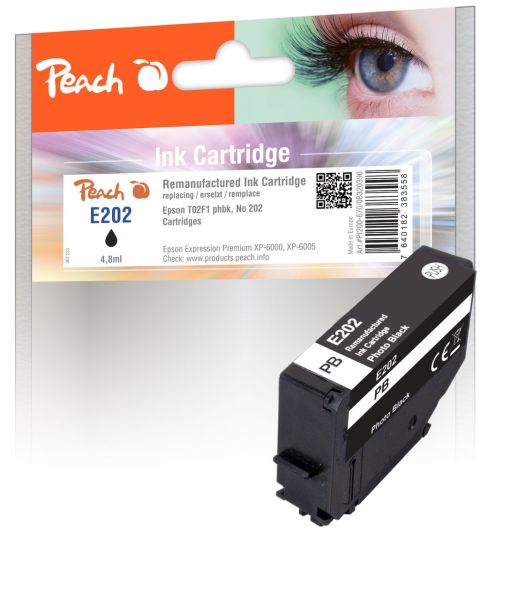 Tintenpatrone foto schwarz ersetzt Epson T02F1, No. 202 phbk