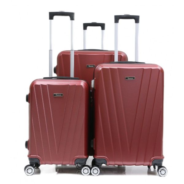 Reisekoffer Koffer 3 tlg Hartschale Trolley Set Kofferset Handgepäck Gepäck Reisetasche ABS-06 Rot