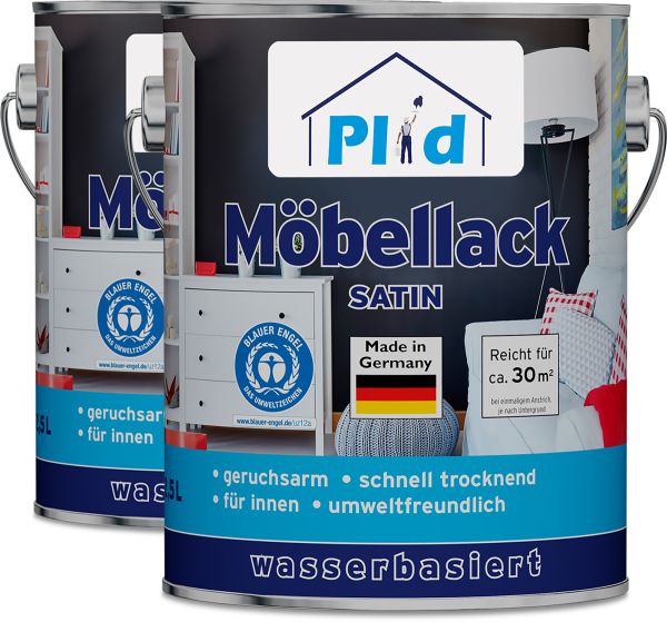 Premium Möbellack Weisslack Türenlack Holzlack Spielzeugfarbe Weiß - Seidenglänzend