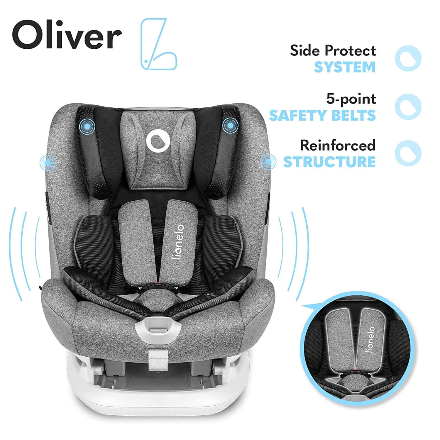 Lionelo Top Tether 9-36kg Seitenschutz Punkt 5 Kindersitz Kindersitz | Gurt Oliver Stone Isofix Norma24