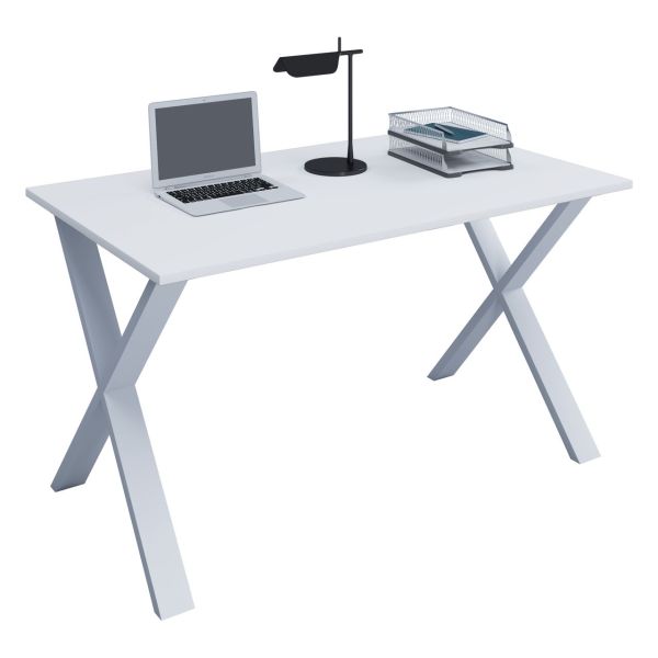 Schreibtisch "Lona" 80x50 X-Fußgestell Weiß/Weiß