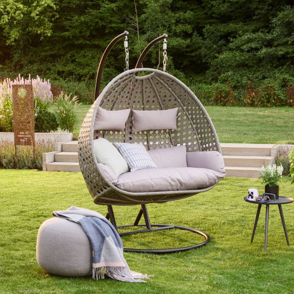 Polyrattan Hängesessel TWIN grau