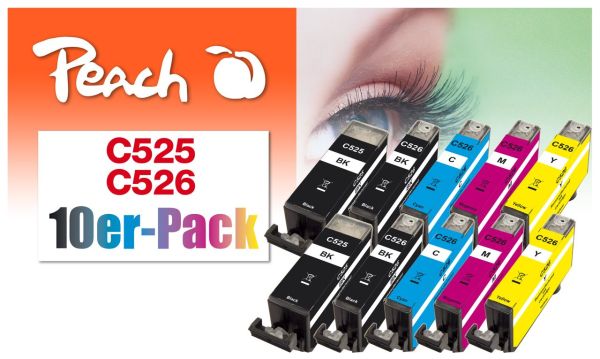 10er-Pack Tintenpatronen ersetzt Canon PGI-525, CLI-526