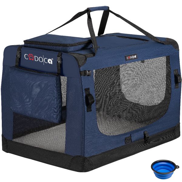 Cadoca® Tiertransportbox XXXL 101x69x70cm navyblau