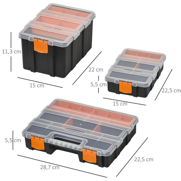4PCS Werkzeugaufbewahrung Box Multifunktionales Werkzeugbox Sortierkasten Kleinteilemagazin Teile Ku
