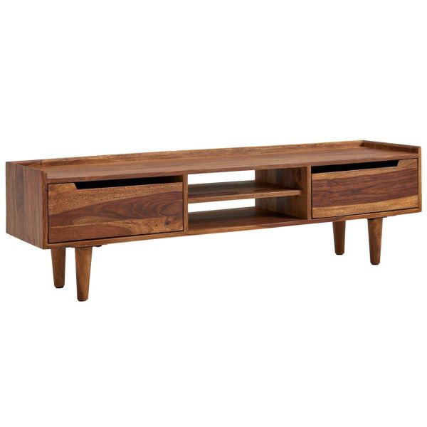 WOHNLING TV Schrank 145x43x35 cm Lowboard Holz Fernsehkommode Fernsehschrank