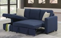 Happy Home Ecksofa mit Stauraum & Schlaffunktion blau