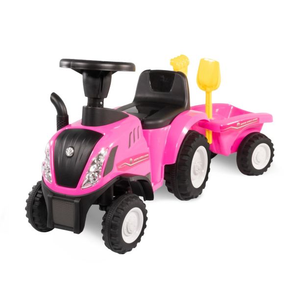 Rutschauto Traktor New Holland mit Anhänger, pink