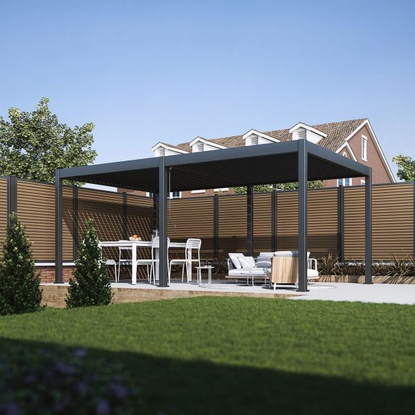 Pergola Lamellen-Pavillon "Oasis" 360 x 600 cm, Aluminium, anthrazit