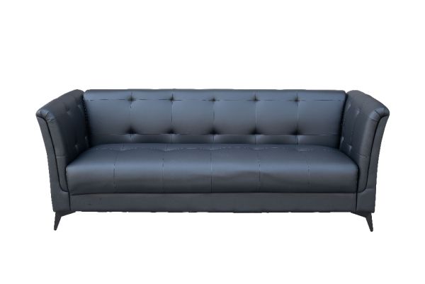 3 Sitzer Sofa in Lederoptik schwarz