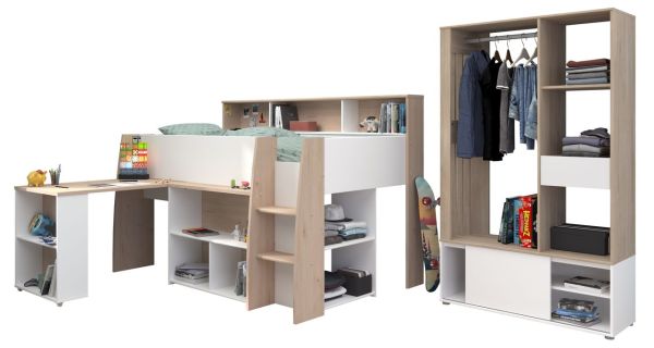 Parisot, Hochbett mit offenem Kleiderschrank, Lucas 11