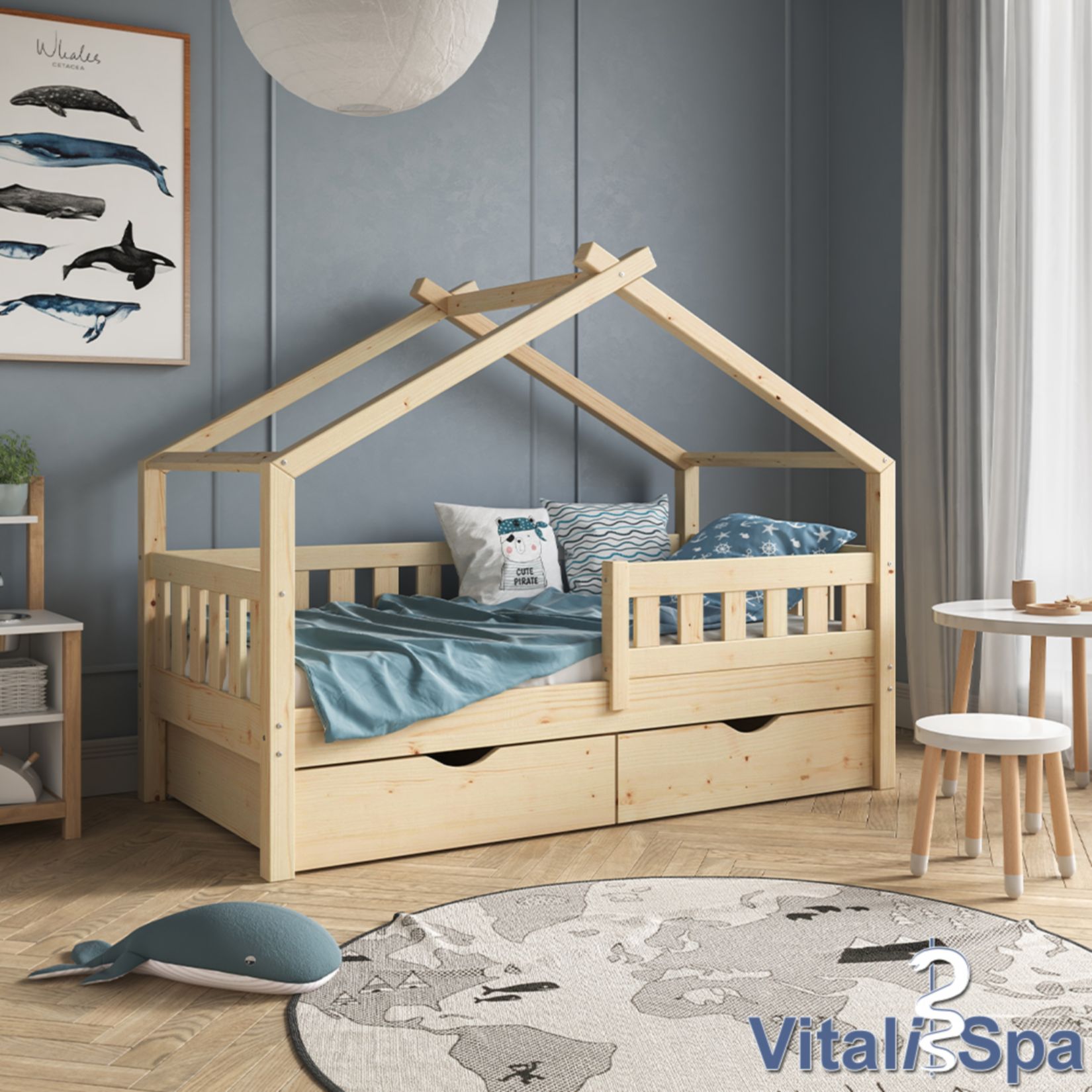 Vitalispa Design Kinderbett 140x70 Babybett Jugendbett Mit Schublade Lattenrost Matratze Norma24