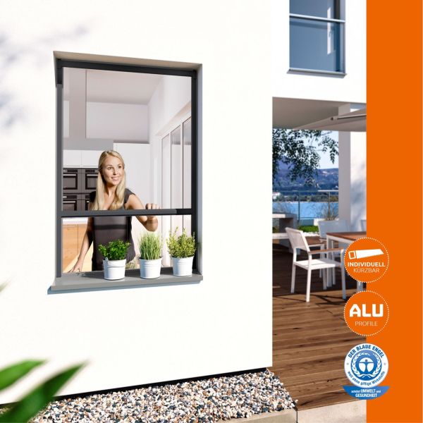 Insektenschutz Plus Rollo Fenster 100x160cm Anthrazit