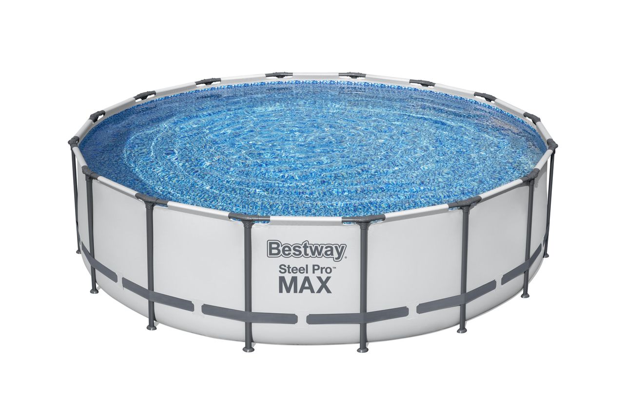 Bestway® Steel Filterpumpe MAX™ rund lichtgrau, Norma24 mit Ø Pool Komplett-Set , Pro 122 cm Frame 488 | x