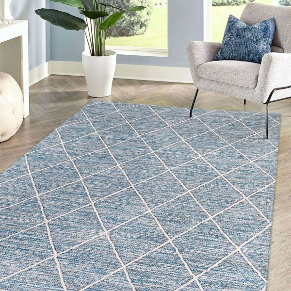 Teppich aus Baumwolle Blau 240 x 170 x 0,7 cm