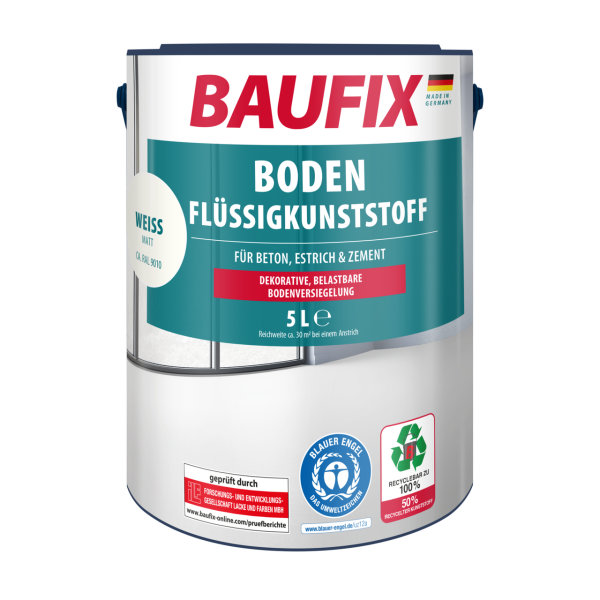 Boden-Flüssigkunststoff 5 l, weiß - 2er Set