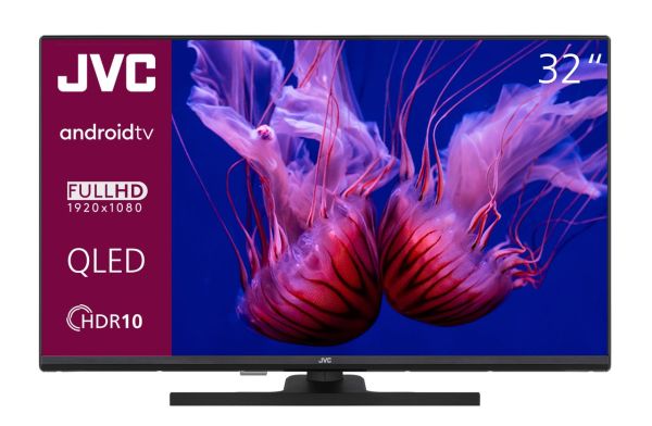 JVC QLED TV 32 Zoll Fernseher Full HD Android TV (HDR Smart TV, Triple-Tuner) LT-32VQF545A