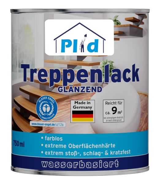 Premium Treppenlack Treppensiegel Klarlack Farblos Seidenglänzend Farblos - Glänzend