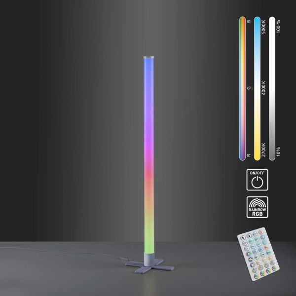 LeuchtenDirekt LED Stehleuchte RINGO, Rainbow RGB, mit 3 Musik-Sync-Modi, dimmbar, IR-Fernbedienung