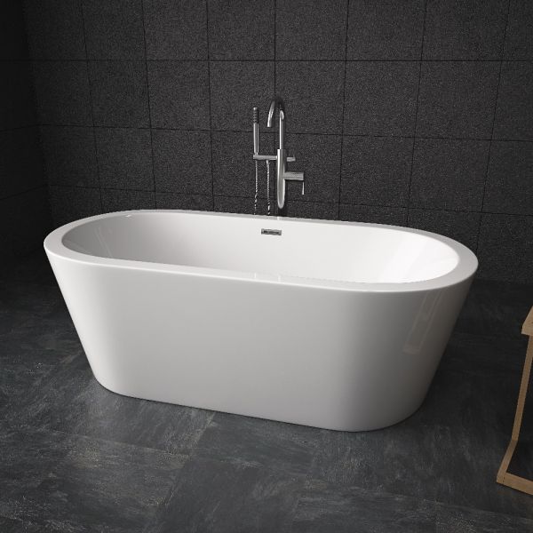 Freistehende Badewanne Acrylbadewanne Standbadewanne Piperi 168cm x 80cm x 60cm