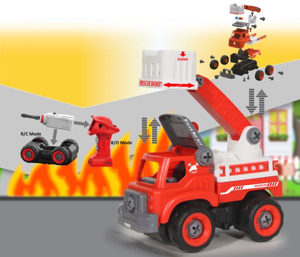 JAMARA-405228-Feuerwehrauto First RC Kit 33teilig mit Akkuschrauber