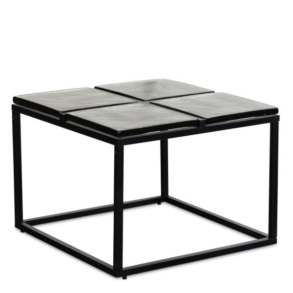 Couchtisch Metall Glas 58x58x43,5 cm