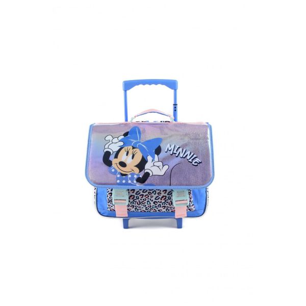 Schultasche auf Rädern Minnie Leopard 41 CM Trolley für Kinder Kindergarten Freizeit Radranzen