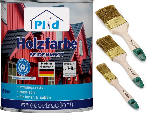 Premium Holzfarbe Holzlack Farbe für Holz Pinsel Weiß