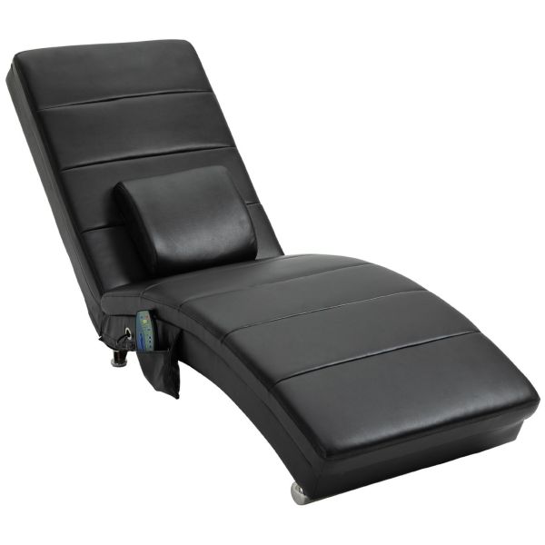 Relaxliege mit Massagefunktion Chaiselongue Loungesessel Schwarz