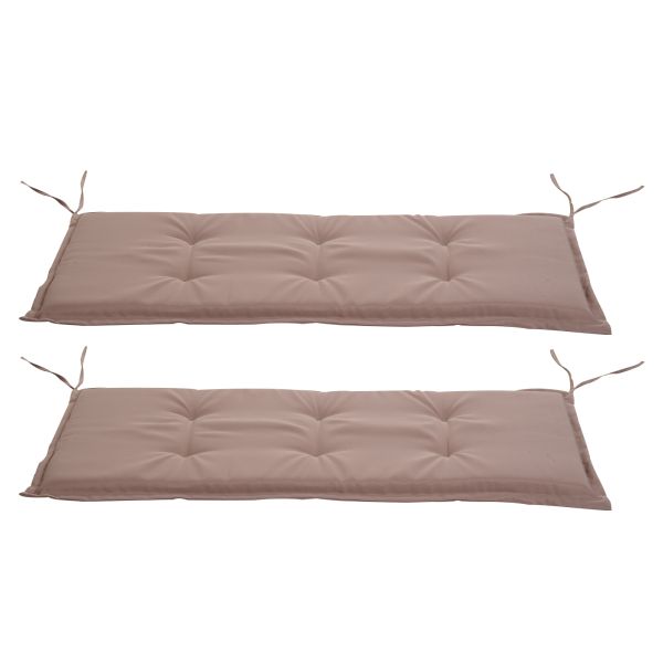 Bankauflage 2er Set Bankkissen Sitzkissen Polster Polyester Beige