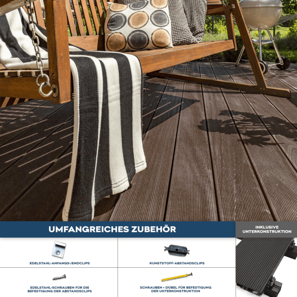 WPC Terrassendielen SAMANA dunkelbraun 6m² (2,20 m)