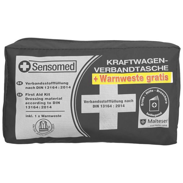 Sensomed KFZ-Verbandtasche, Grau - 43tlg. inkl Warnweste