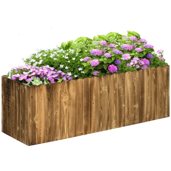 Hochbeet Pflanzkasten Kräuterbeet Pflanzbeet Gemüse Blumenbeet Blumenkasten Tannenholz 120 x 40 x 40