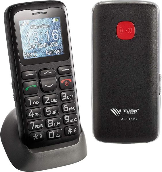 Simvalley Simvalley Mobile XL-915 V2 Senioren- & Notruf-HandyTelefon Seniorenhandy mit Ladestation