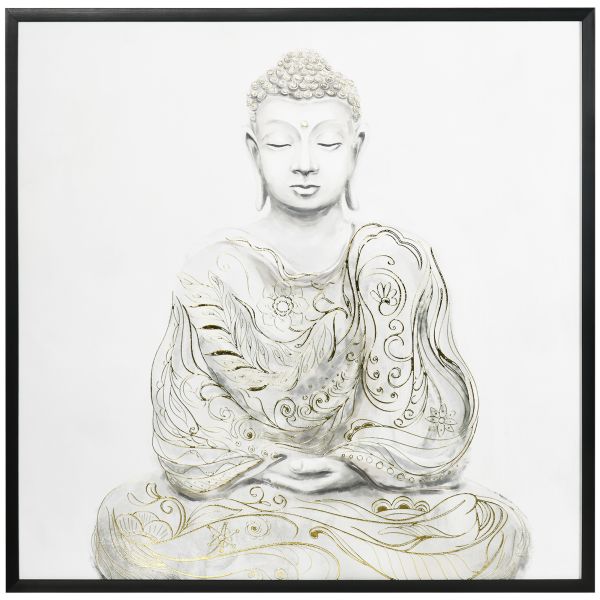 Leinwand, Canvas Wand Art mit einem meditierenden Buddha 83 x 83 cm