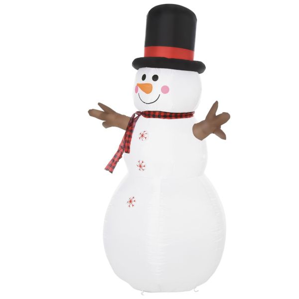 Weihnachten aufblasbarer Schneemann 1,82 m Weihnachtsdekoration wetterfest LEDs Polyester 100 x 80 x