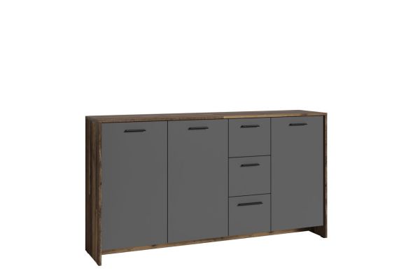 BEN Sideboard, Breite 153 cm, Old-Wood-Optik, anthrazit