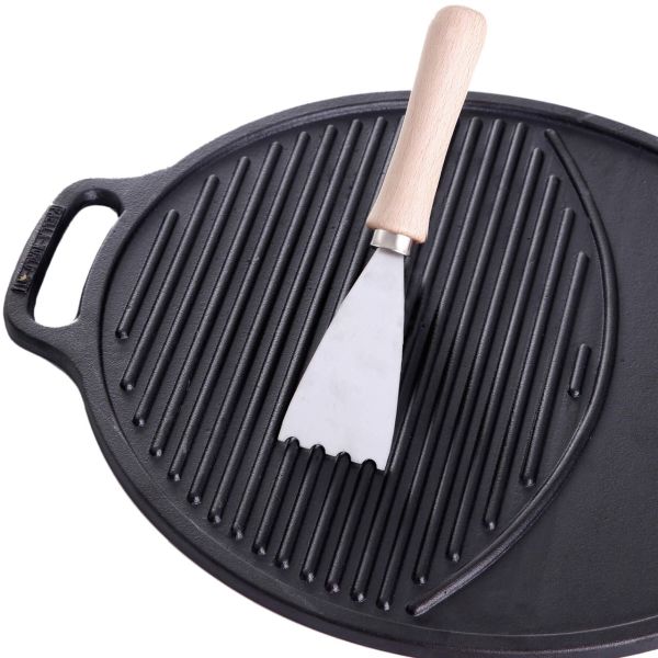 Grillplattenspachtel aus Edelstahl - effektive Reinigung für Gussgrillplatten