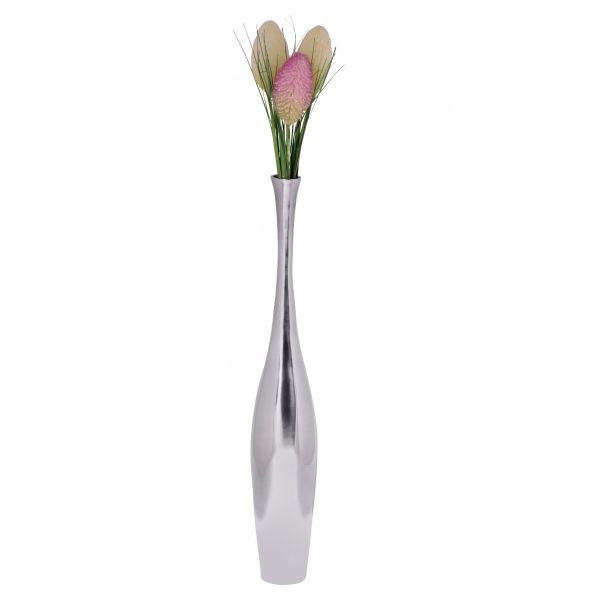 Deko Vase Bottle S Design Alu Aluminium-Dekoration Wohndeko modern Blumenvase silber Tischdeko Desig