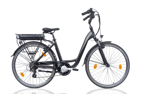 le Bonheur, City E-bike, Damen, 28 Zoll, 7 Gang, grau