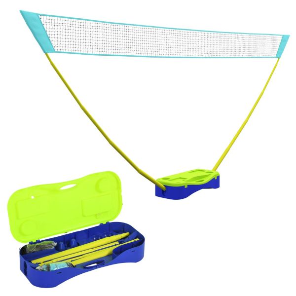 SPORTNOW 2 in 1 Badminton Set, Badmintonnetz mit Ständer, Volleyballnetz