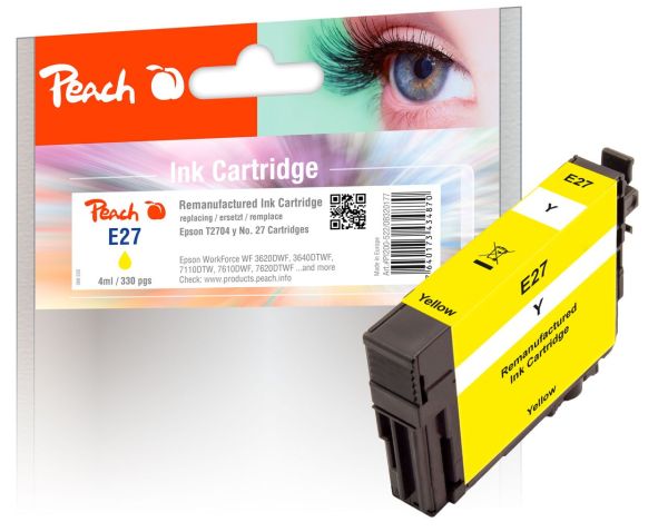 Tintenpatrone gelb ersetzt Epson T2704, No. 27 y