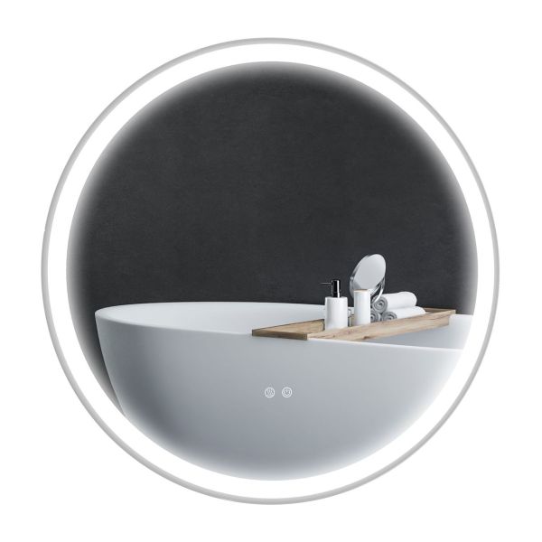 LED Badspiegel, Touch-Funktion, kein Beschlagen, rund, 60 x 60 cm