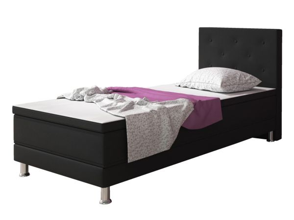 Boxspringbett Esra 90x200 Webstoff Schwarz