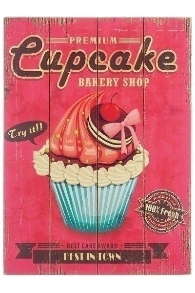 Holzschild "Cupcake V"