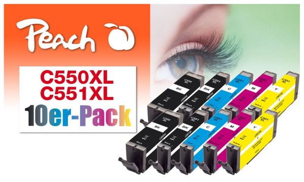 10er-Pack Tintenpatronen ersetzt Canon PGI-550XL, CLI-551XL